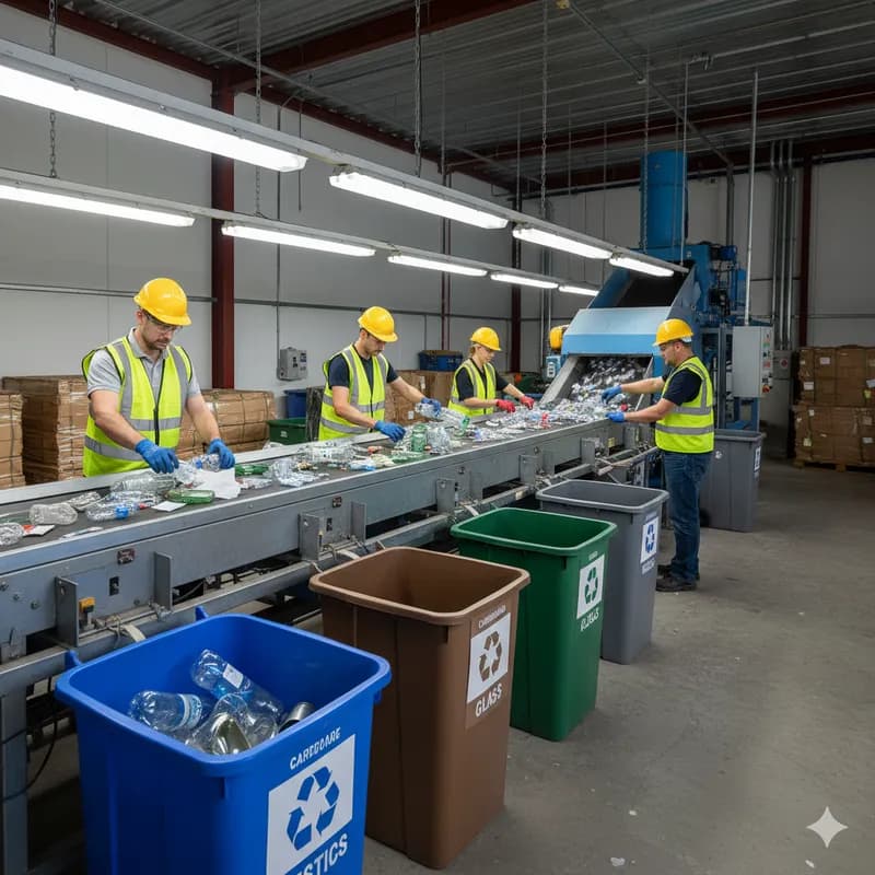 Instalação de separação de reciclagem