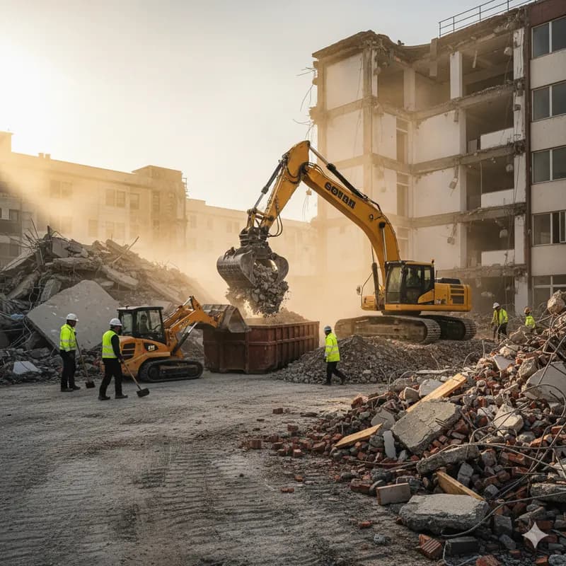 Entulho de construção a ser removido